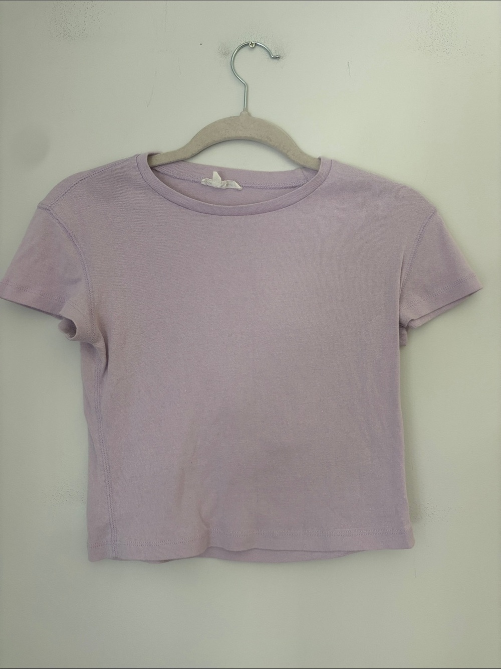 Mimosa Lilac Fitted Cropped Crewneck Tee